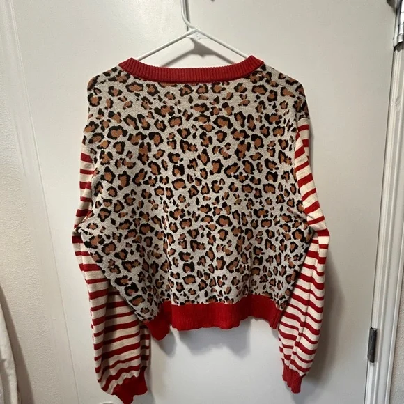 Leopard and Striped Cardigan - Picture 2 of 6